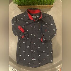 1988 LR Scoop Boys Long Sleeve Mustache Button Down Size 5